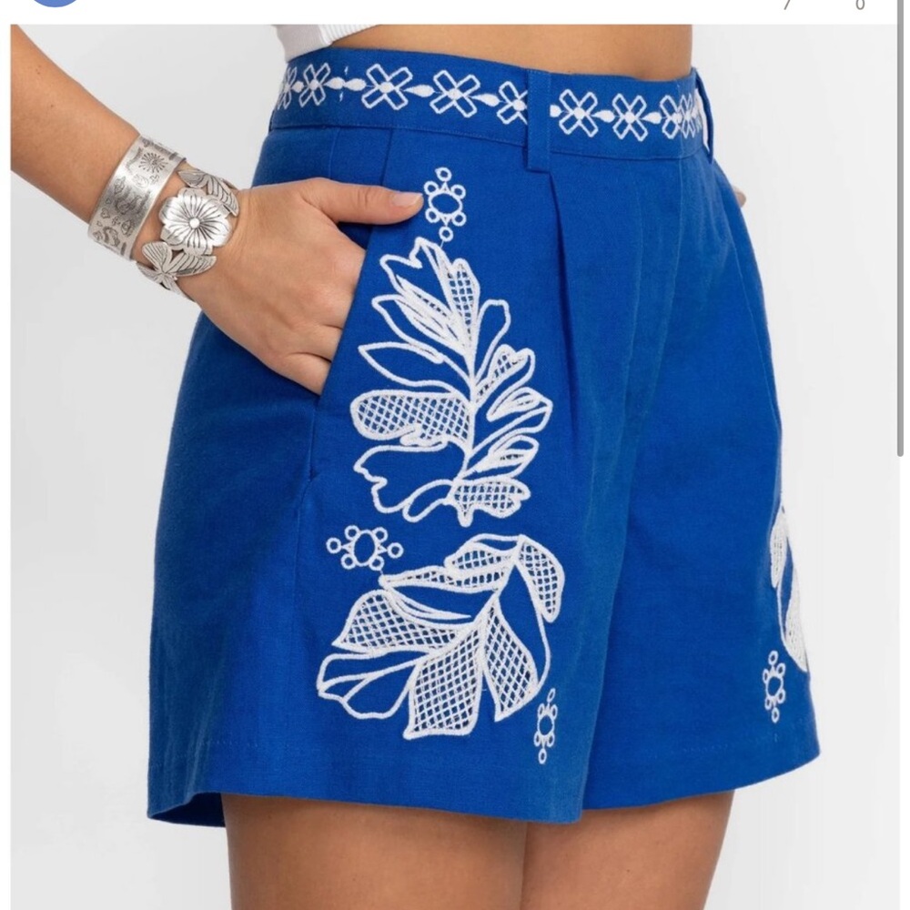 NWT Johnny Was Biya JWLA Jade Jenah Short Divine Oasis Shorts Embroidered